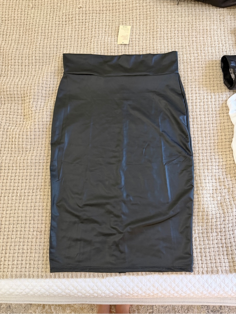 Black faux leather Pencil Skirt